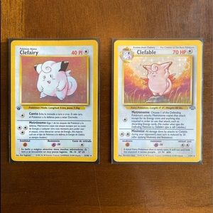 Vintage 1ST EDITION Clefairy + Holographic Clefable bundle! ( 5/102, 1/64)